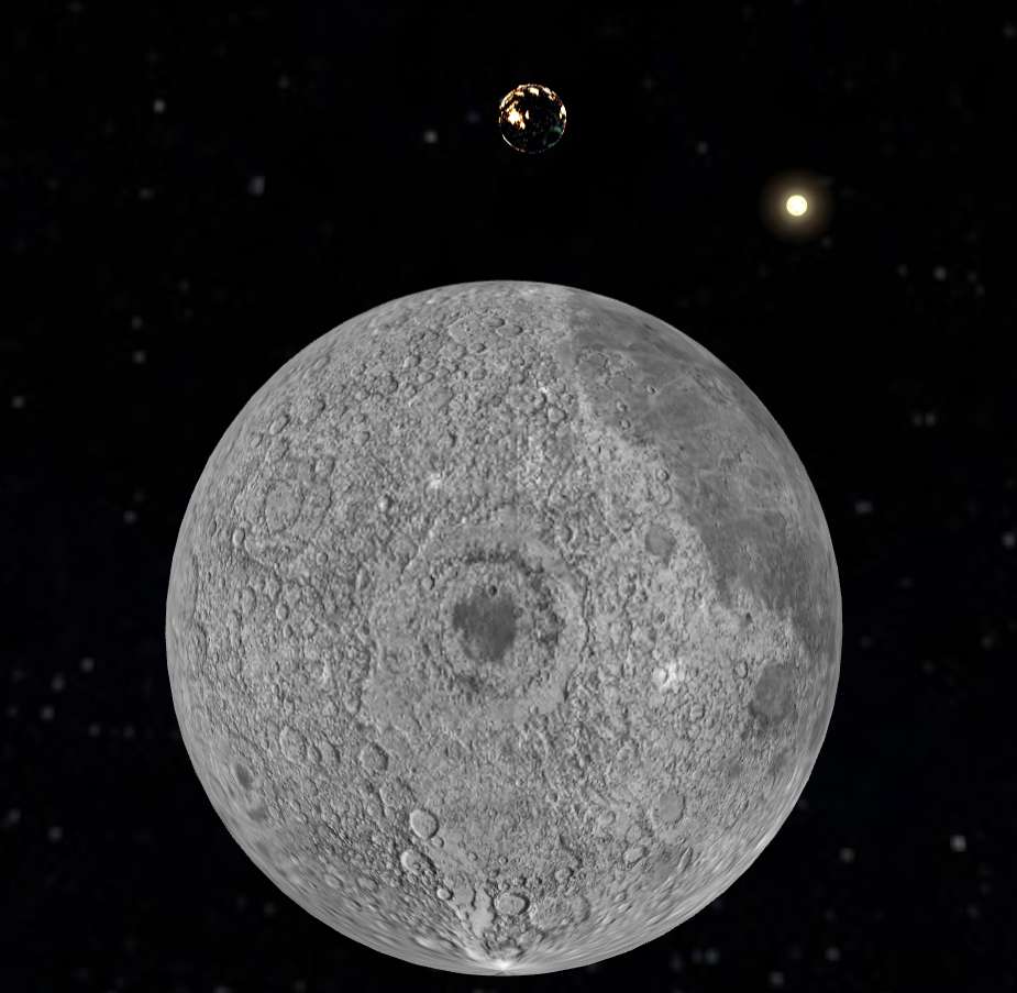 Earth seen from the moon's position — Apollo-8-style Earthrise view
